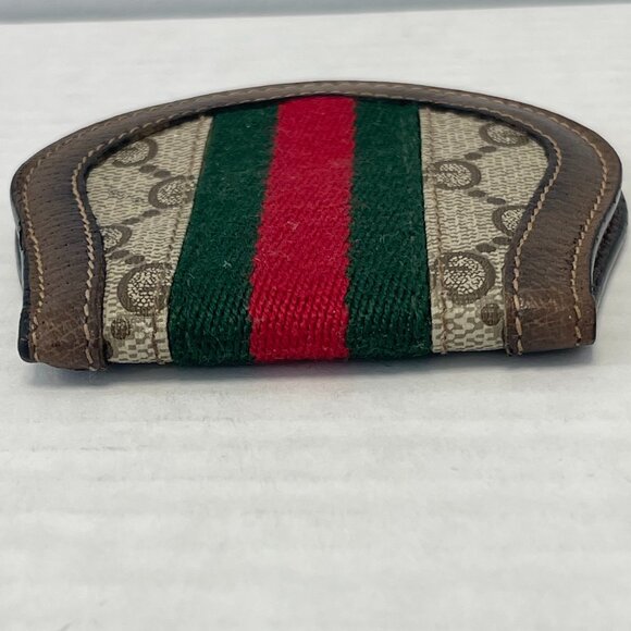 Gucci Vintage GG Supreme Sherry Line Coin Pouch in Canvas and Leather - Preowned - Picture 4 of 8
